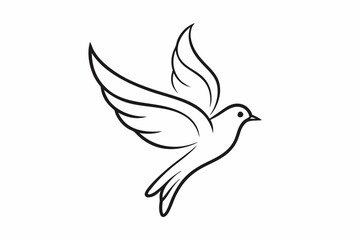 One-Line Dove in Flight – Peaceful Minimalist Silhouette Vector, Modern Line Art Dove Perched on Hand – Minimalist Peace Symbol Vector.