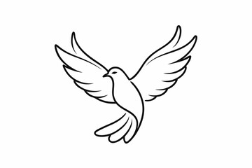 One-Line Dove in Flight – Peaceful Minimalist Silhouette Vector, Modern Line Art Dove Perched on Hand – Minimalist Peace Symbol Vector.