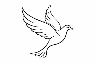 One-Line Dove in Flight – Peaceful Minimalist Silhouette Vector, Modern Line Art Dove Perched on Hand – Minimalist Peace Symbol Vector.