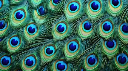 Obraz premium feathers blue green circles
