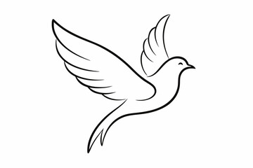 One-Line Dove in Flight – Peaceful Minimalist Silhouette Vector, Modern Line Art Dove Perched on Hand – Minimalist Peace Symbol Vector.