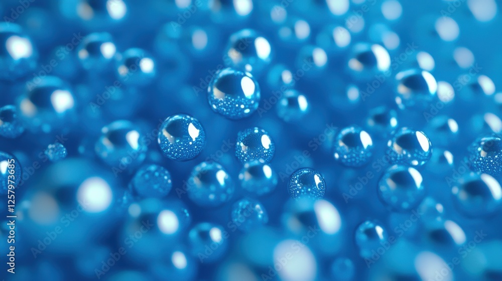 Poster abstract connected dots on bright blue background. 3d rendering