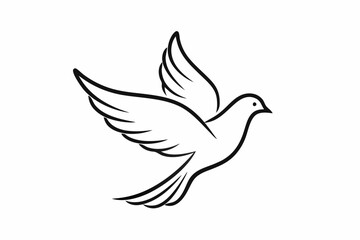One-Line Dove in Flight – Peaceful Minimalist Silhouette Vector, Modern Line Art Dove Perched on Hand – Minimalist Peace Symbol Vector.