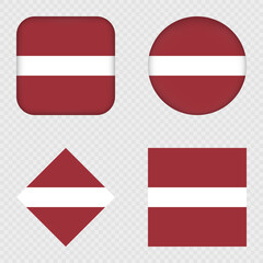Latvia Flag Icons Pack. Vector illustration.