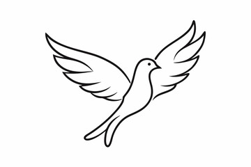 One-Line Dove in Flight – Peaceful Minimalist Silhouette Vector, Modern Line Art Dove Perched on Hand – Minimalist Peace Symbol Vector.