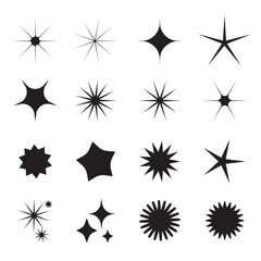sparkle star shape icons collection