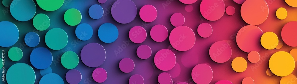 Aufkleber abstract colorful circles background gradient rainbow pattern of overlapping 3d spheres