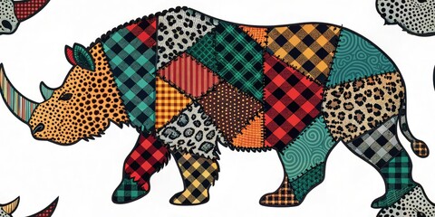 Playful Patchwork Buffalo Check Animal Print Texture Photography