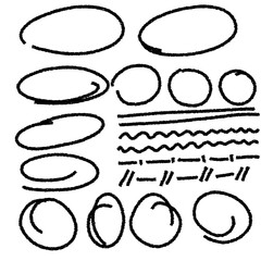 Set of circles. Circle texture set. Circle chalk vector set.
