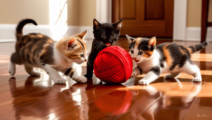 cat playing with a ball