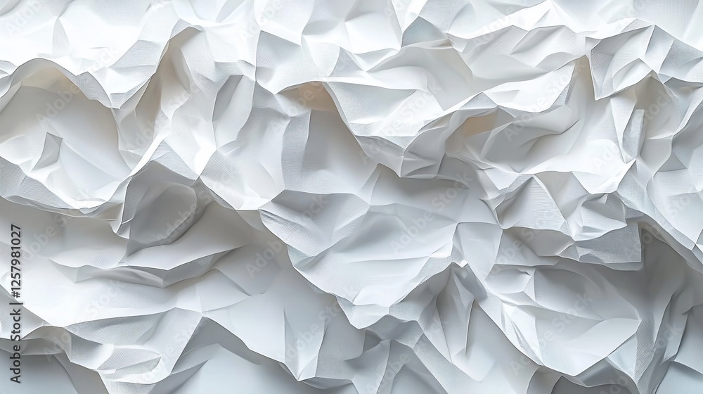 Poster abstract white crumpled paper texture background