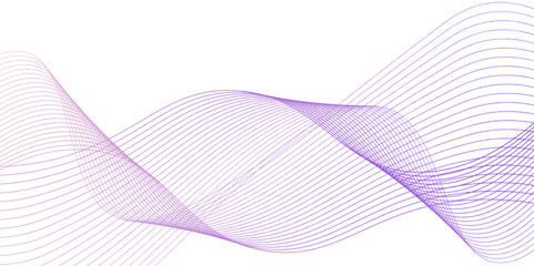 White wave curve lines banner background design. Abstract soft wave lines dynamic flowing purple isolated background. Vector Illustration of the pattern of lines. stripes on white.