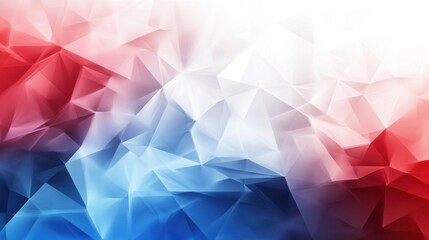 Obraz premium Technology bright low poly connection abstract background. Blue and red blurred futuristic vector design