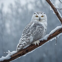 A wise old owl hidden in a tree hole.