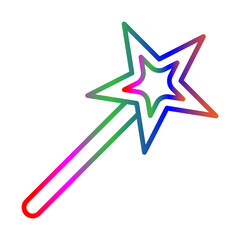 Magic wand line gradient icon