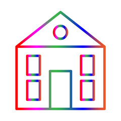 Dolls house line gradient icon