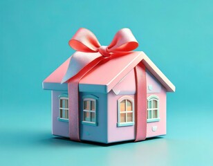 Pink House Gift: A Delightful 3D Rendered Home