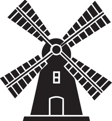  A windmill silhouette vector