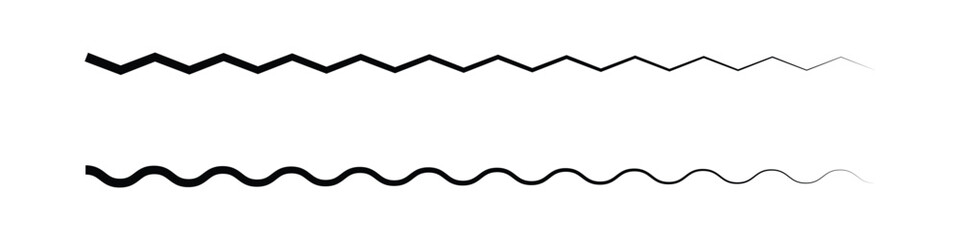 wave curved zig zag line icon on white background.