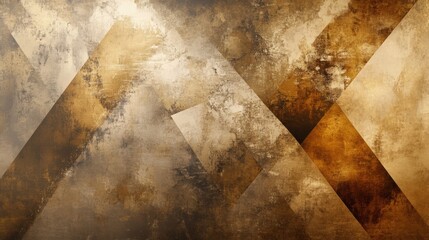 Rough-textured golden brown gradient with bold triangular formations and grungy elements.
