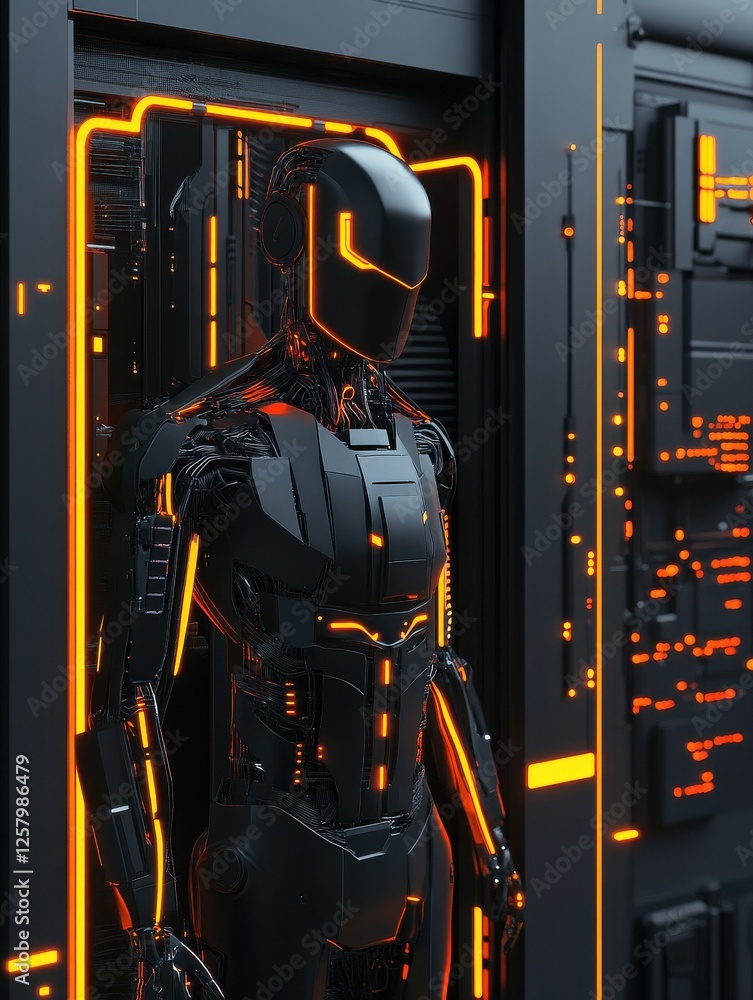 Poster simplifying cybersecurity. streamlined and modern security concept