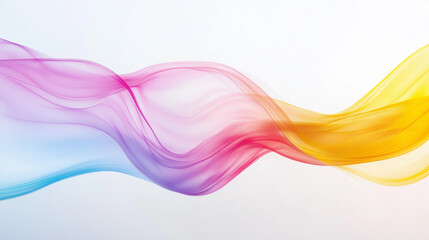 abstract colorful wave , smoke on white background , yellow , purple , blue , pink , red , orange 