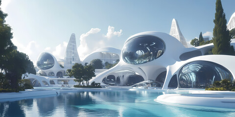 Futuristic ecological buildings