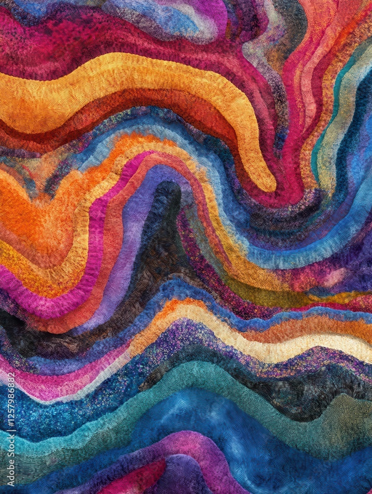 Poster an abstract wavy psychedelic background image.