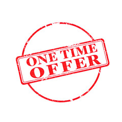 One Time Offer text stamp red rubber stamp on white background. Generative AI