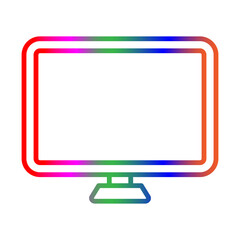Monitor screen line gradient icon