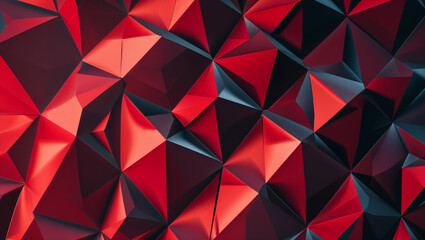 Fototapeta premium Abstract geometric red background with polygonal faceted texture and angular shapes creating a futuristic high-tech design for digital branding presentations and modern aesthetics