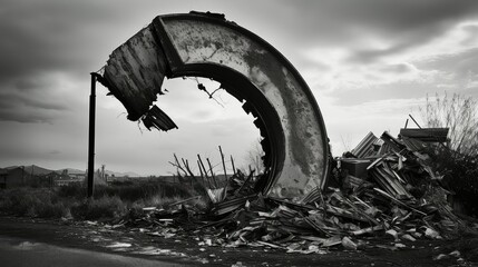 Fototapeta premium damage metal rip