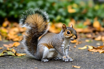 Obraz premium There is a squirrel that is sitting on a tree branch