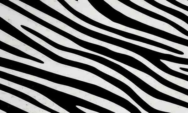 Trendy zebra skin pattern video background. Animal fur video background for fabric design, wrapping paper, textile, and wallpaper, generated with ai