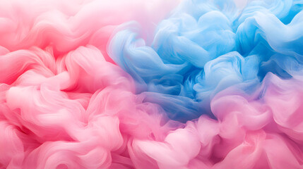 Fototapeta premium Abstract Pink and Blue Swirling Dye Clouds Soft Pastel Colors Dreamy Background