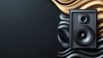 Colorful sound wave background combines an audio equalizer and music speaker for an eye-catching design in high-resolution detail