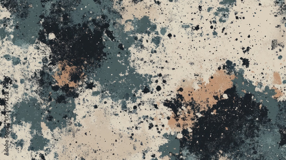 Poster abstract splatter pattern with earthy tones and textures