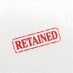 Retained text stamp red rubber stamp on white background. Generative AI