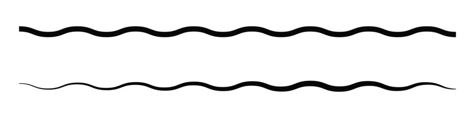 wave curved zig zag line icon on white background.