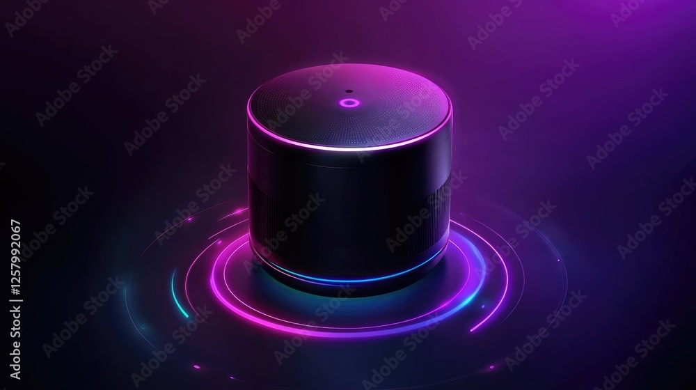 Aufkleber digital ai assistant concept with futuristic voice recognition elements.