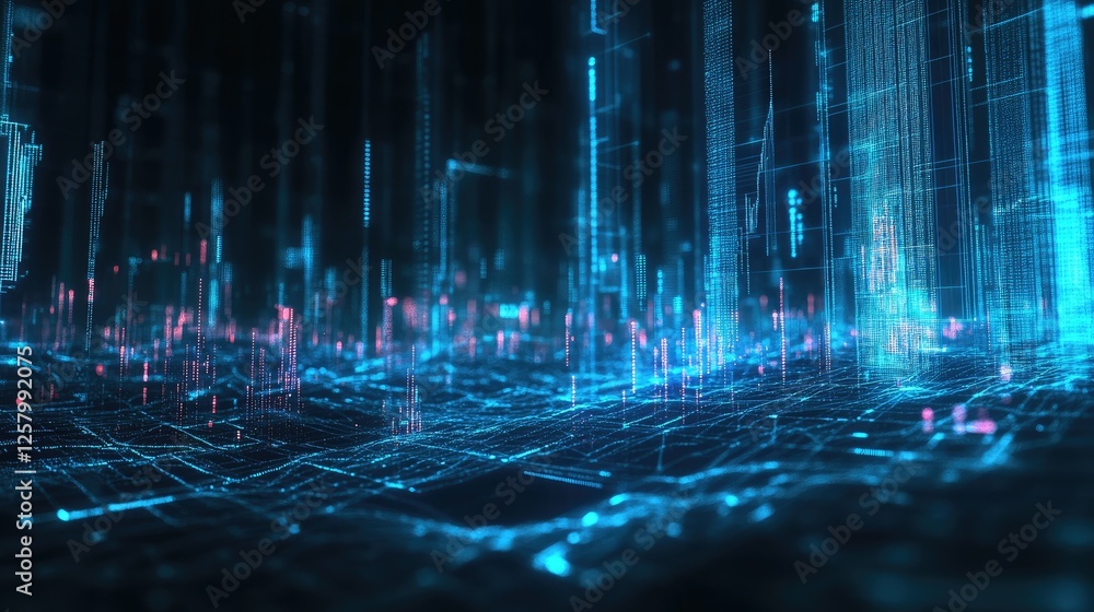 Poster data science workspace with charts, graphs, and machine learning code.