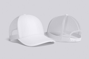 Cap white with grey bacground color for mockup template