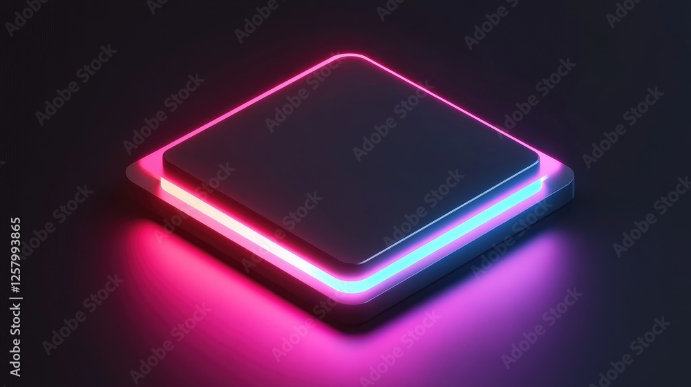 Aufkleber glowing ai chip with futuristic technology and high-speed processing.