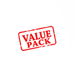 Value Pack text stamp red rubber stamp on white background. Generative AI