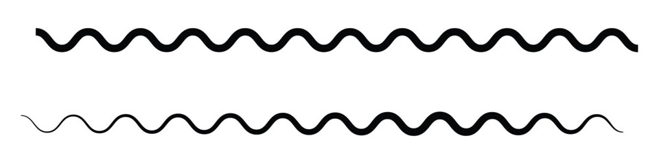 wave curved zig zag line icon on white background.