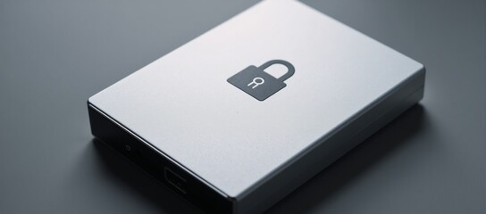 Hard Drive with Data Security Symbol - Encryption Protection Focused Image