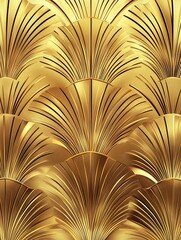 Luxury golden wallpaper. Art Deco Pattern, Vip invitation background texture for print, fabric, packaging design, invite. Vintage vector illustration