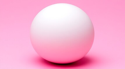 Fototapeta premium Abstract White Sphere on Pink Background Rendered with Shadows Subtle Tones and Simple Composition