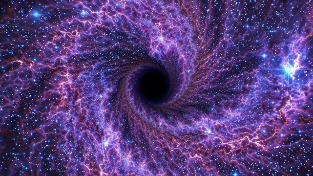 a cosmic eye appearing through swirling nebula clouds, with stars subtly shimmering in the vast universe