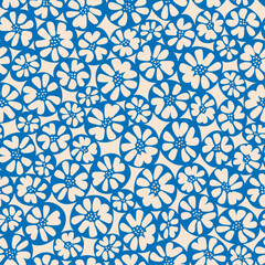 Beautiful Floral Seamless Pattern with Abstract Hand-drawn Flowers